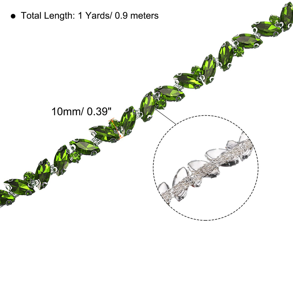 Rhinestone Chain Trim, 10mm Bling Shiny Crystal Chain Applique for Sewing, DIY Jewelry, Clothing (Sapphire - 1 Yard