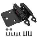 1/2" Overlay Cabinet Hinges, 50 Pack Self Closing Flush Mount Hinges with Door Bumper, Variable Decorative Hardware