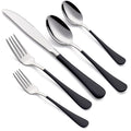 20-Piece Black Silverware Set for 4, 18/0 Stainless Steel Flatware Cutlery Utensils Set, Include Dinner Knives,Dinner