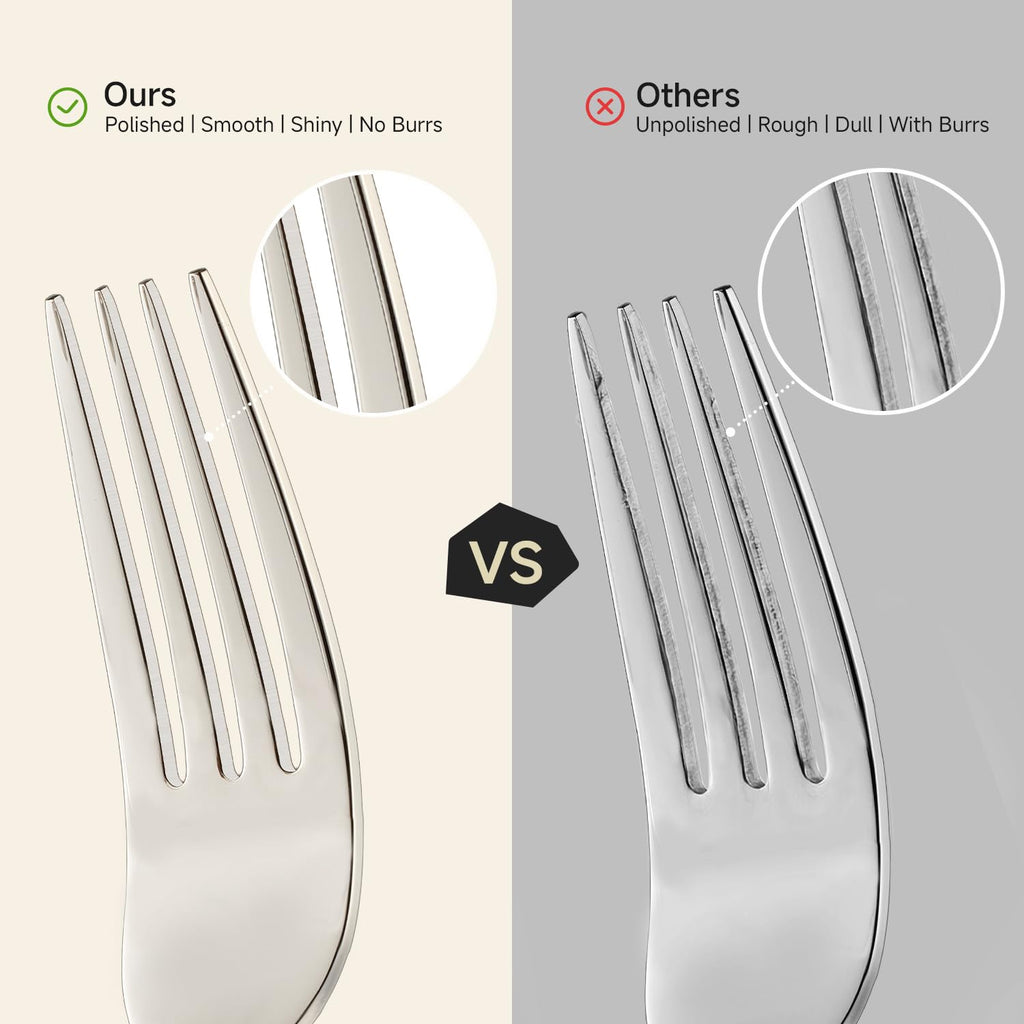 20-Piece Silverware Set for 4, Premium 18/10 Stainless Steel Flatware, Quality Heavy Duty Cutlery Utensils, Mirror