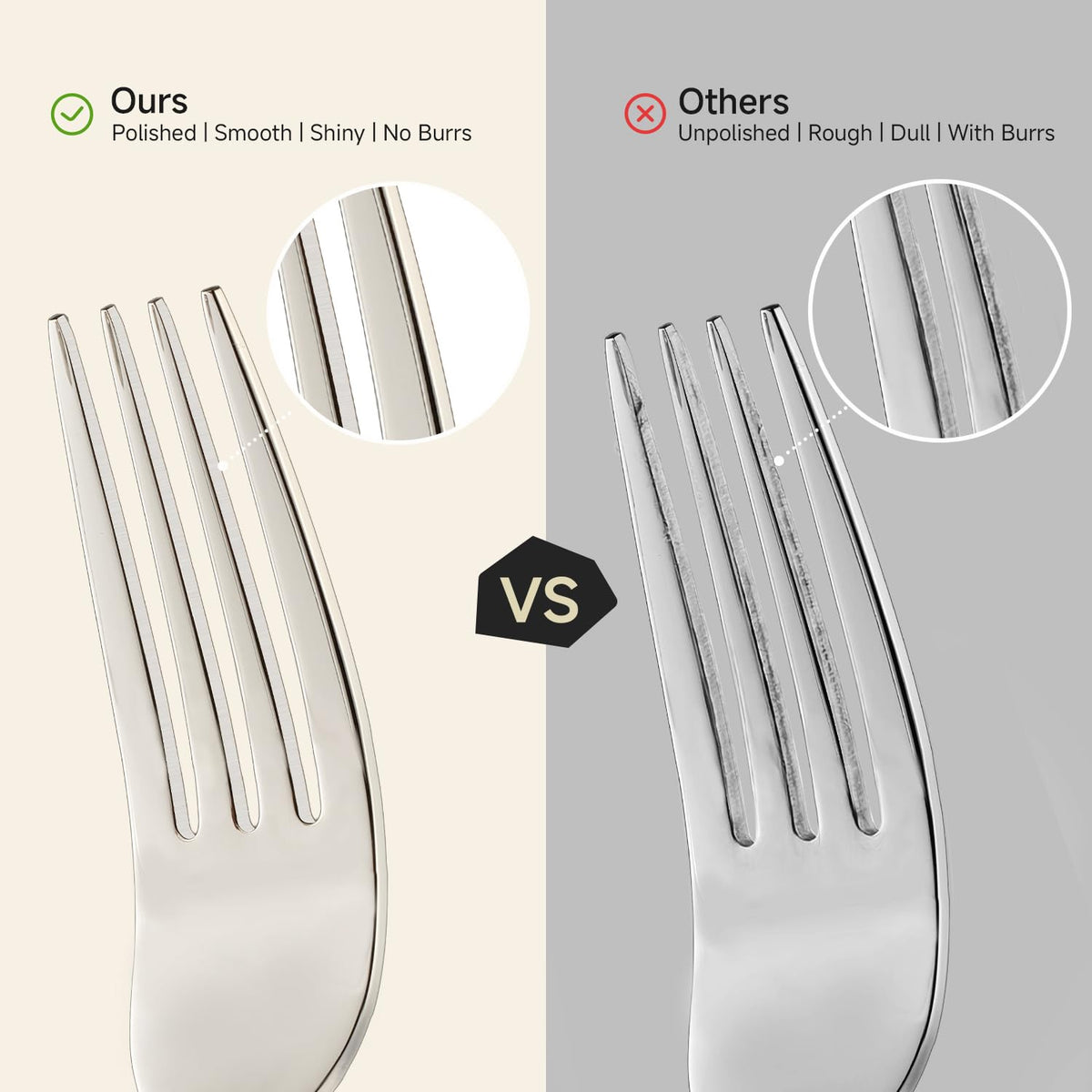 20-Piece Silverware Set for 4, Premium 18/10 Stainless Steel Flatware, Quality Heavy Duty Cutlery Utensils, Mirror