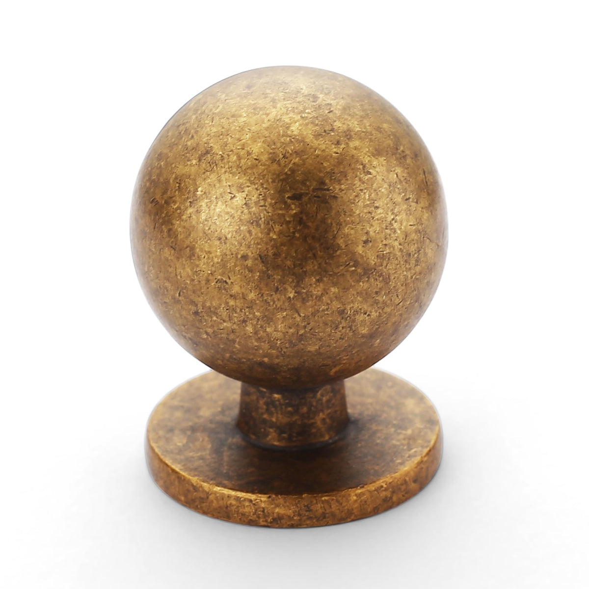 10 Pack Antique Brass Cabinet Knobs Single Hole Cabinet Pulls 1 Inch Diameter Round Drawer Knobs and Pulls Cabinets