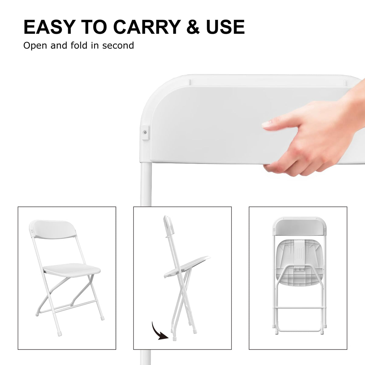100 Pack White Folding Chairs Wedding School