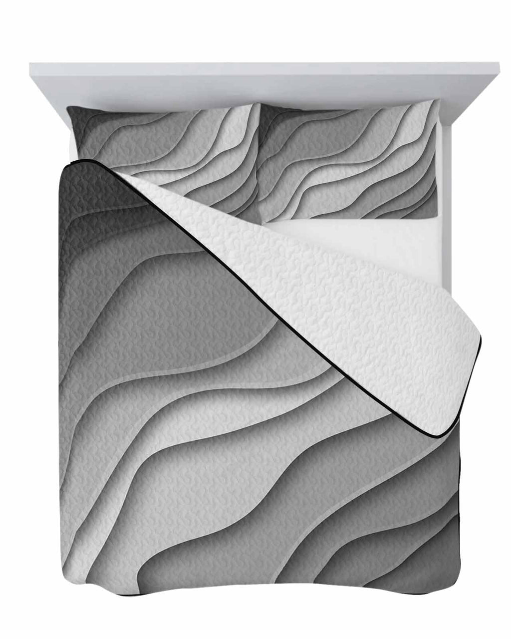 Quilt Sets Grey Modern Geometric Comforter Set Lightweight Soft Bedspread Coverlet Gray Abstract Beach