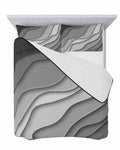 Quilt Sets Grey Modern Geometric Comforter Set Lightweight Soft Bedspread Coverlet Gray Abstract Beach