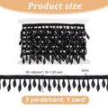 Black Beaded Fringe Trim Decorative Beaded Trim Teardrop Fringe Trims Polyester Bead Tassel Trims for Wedding - 3 Yards