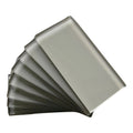 3x6 Cool Gray Color Wave Glass Tile - CW04 Silver Mink Subway Backsplash Wall Tile (8 Piece Pack (1 sf Coverage))