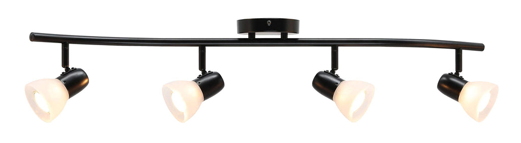 4 Light Black Curved Track Lights Ceiling