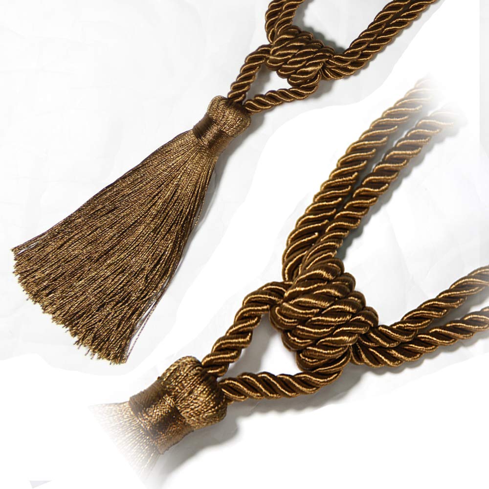 Curtain Tiebacks Handmade Tassel Rope Curtain Holdbacks - 4 Pack