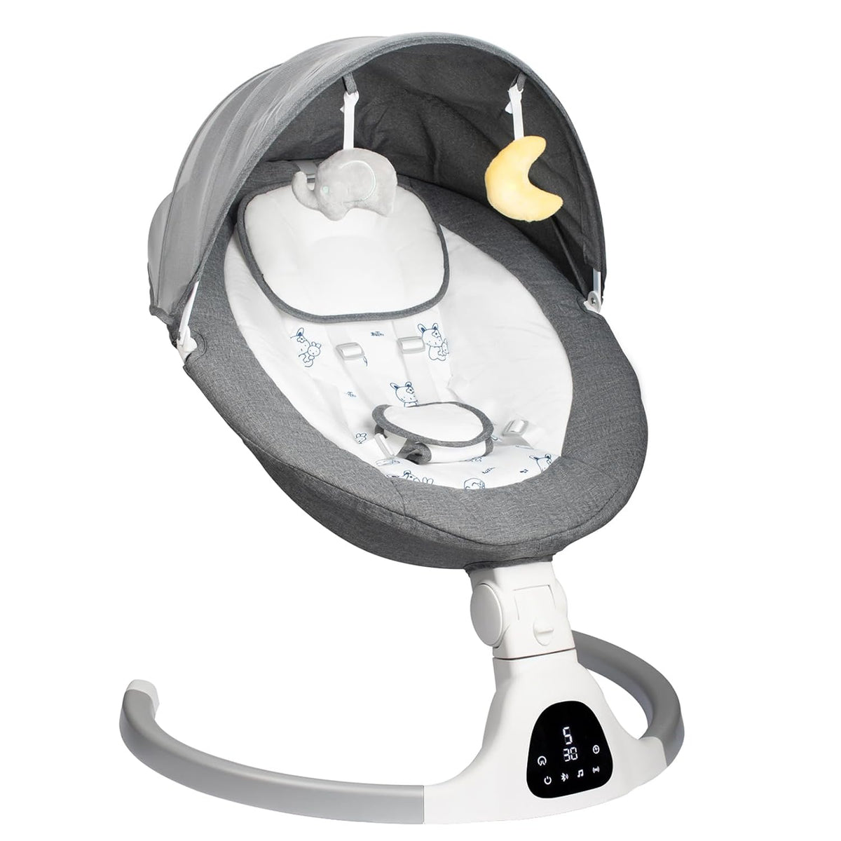 Electric Baby Swing for Infants, Speed Adjustable Swing with Bluetooth Music, Timer, Point Harness and Stable