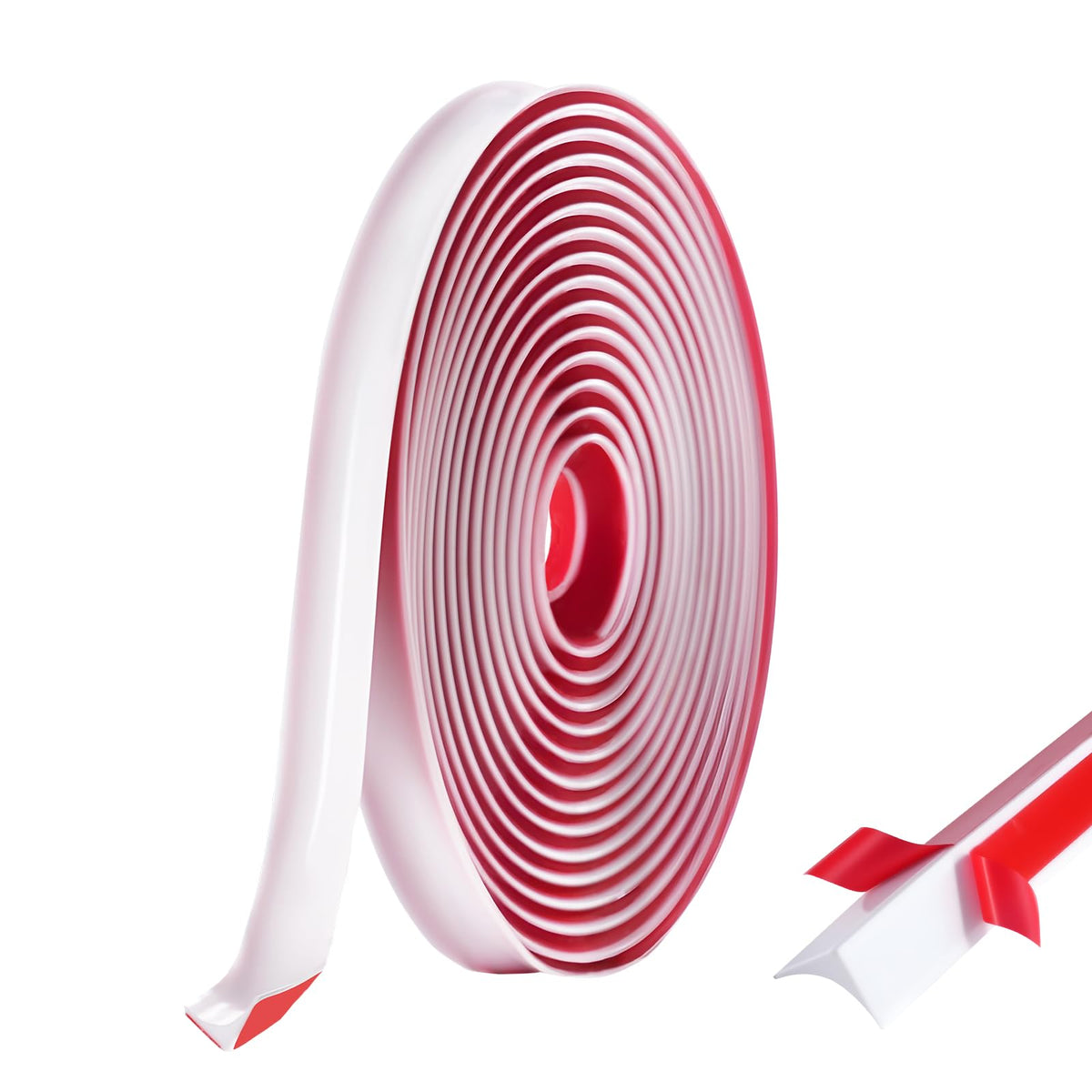 Flexible Quarter Round Molding Trim - 236" Self-Adhesive Silicone Shoe Molding for Floor Gaps, Bathroom Tub & Kitchen