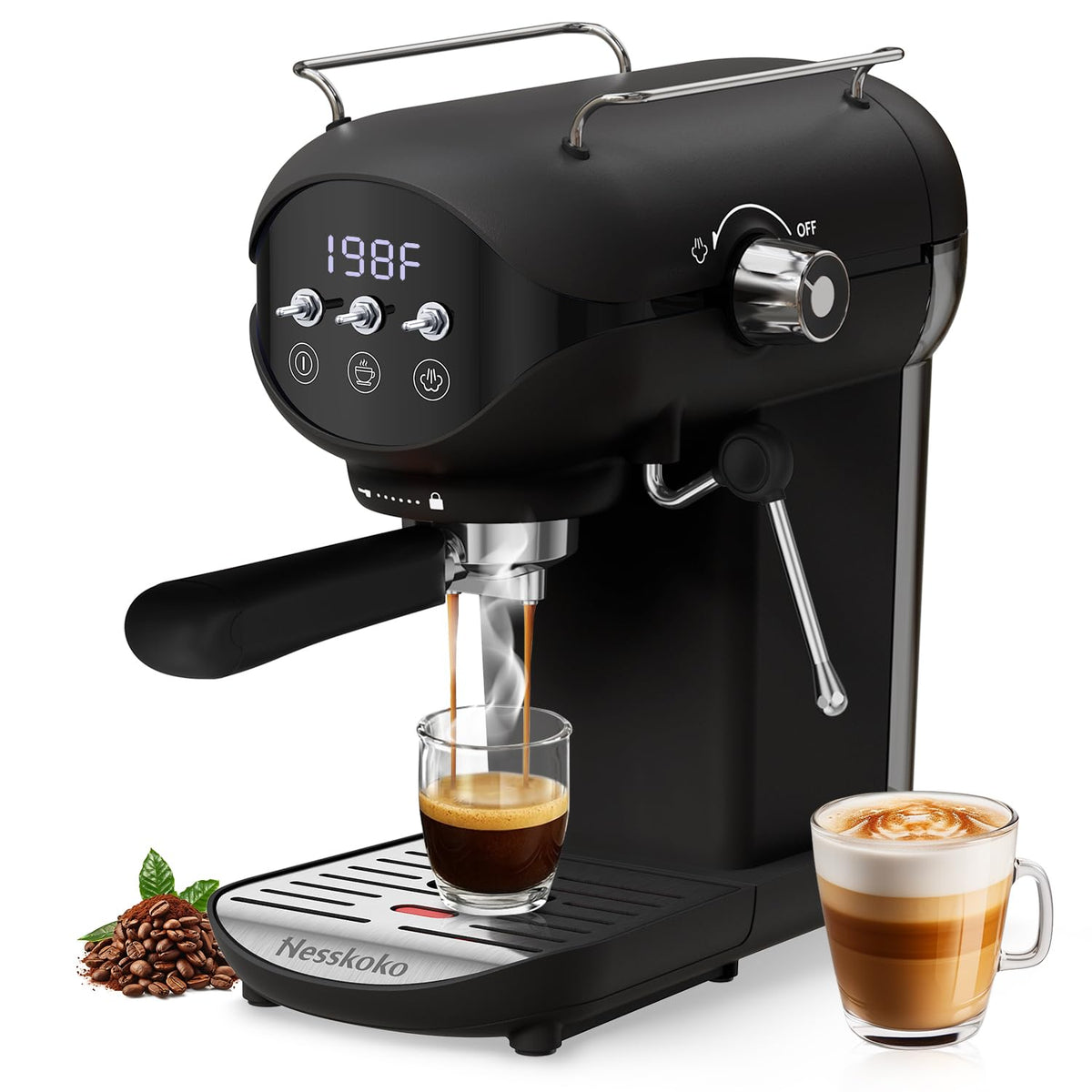 20 Bar Espresso Machine, Compact Espresso Maker with Milk Frother