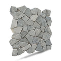 Ash Grey Random Mosaic, Tumbled Stone Back Splash Tiles Walls, Shower and Bathroom Floors, and Outdoor Areas (11.4" X