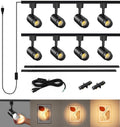 Plug in Track Lighting with Power Cord, 8-Light 3000K Black