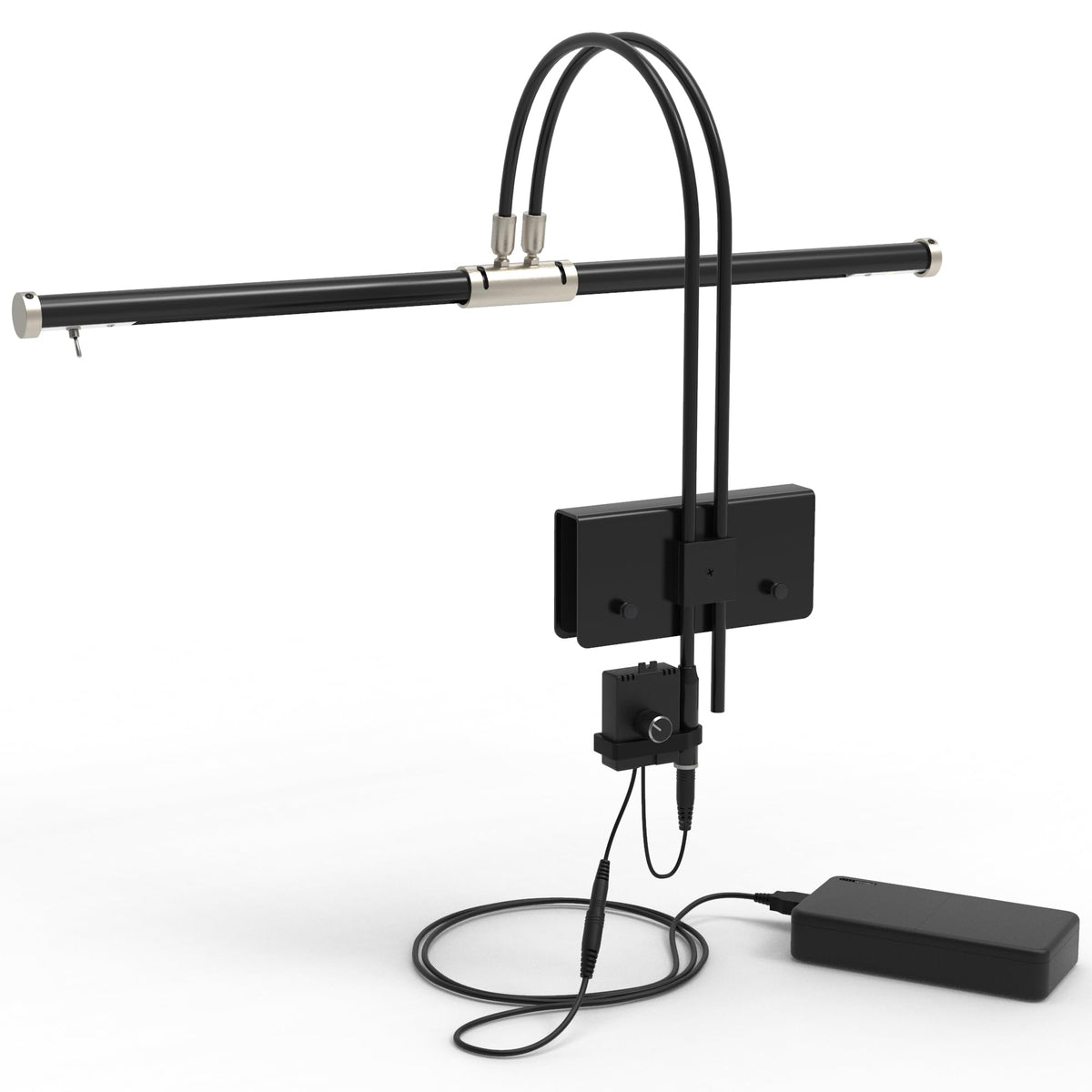 22" Battery Powered Grand Piano Lamp in Satin Nickel - LED, Adjustable, Quality Lighting