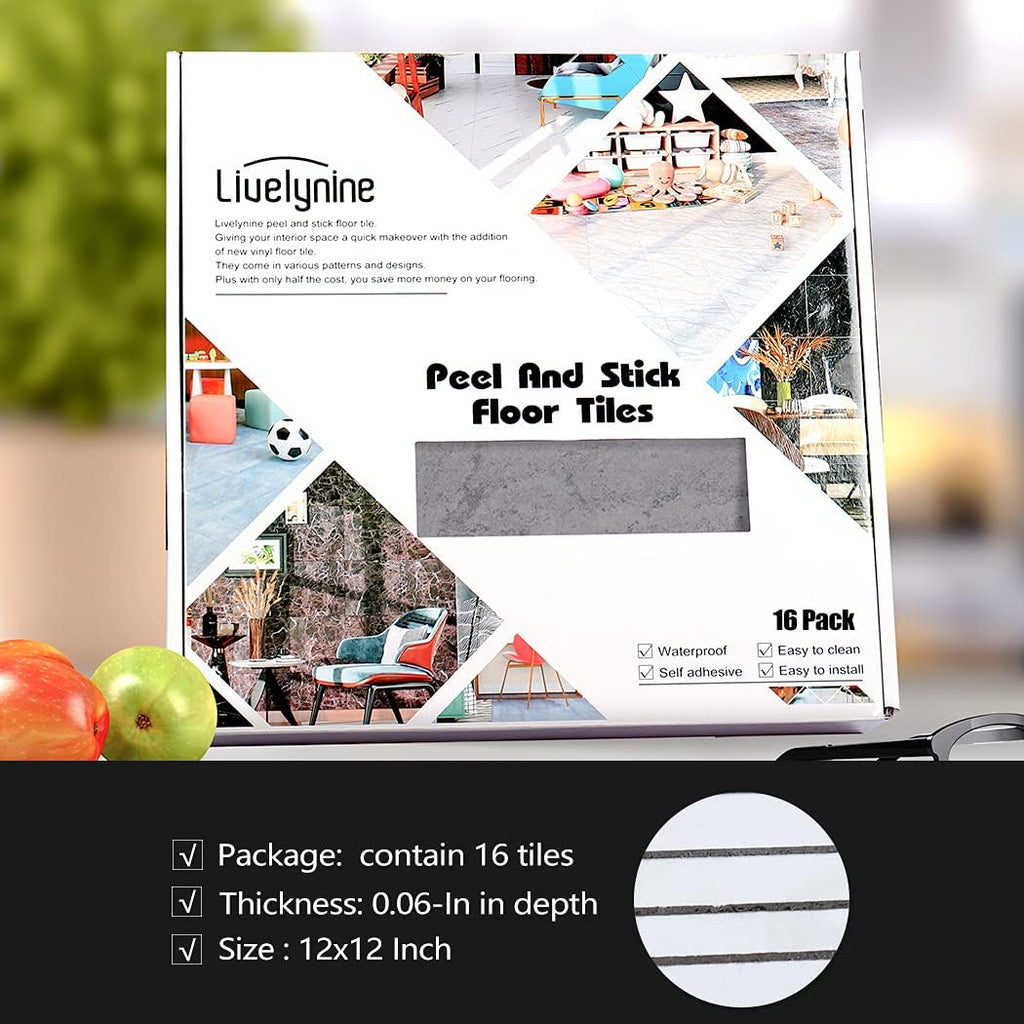 16-Pack Grey Slate Flooring Peel and Stick Floor Tile Waterproof Vinyl Flooring Sheet Self Adhesive Floor Tiles