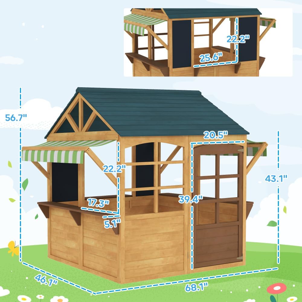 Outdoor Wooden Playhouse for Kids