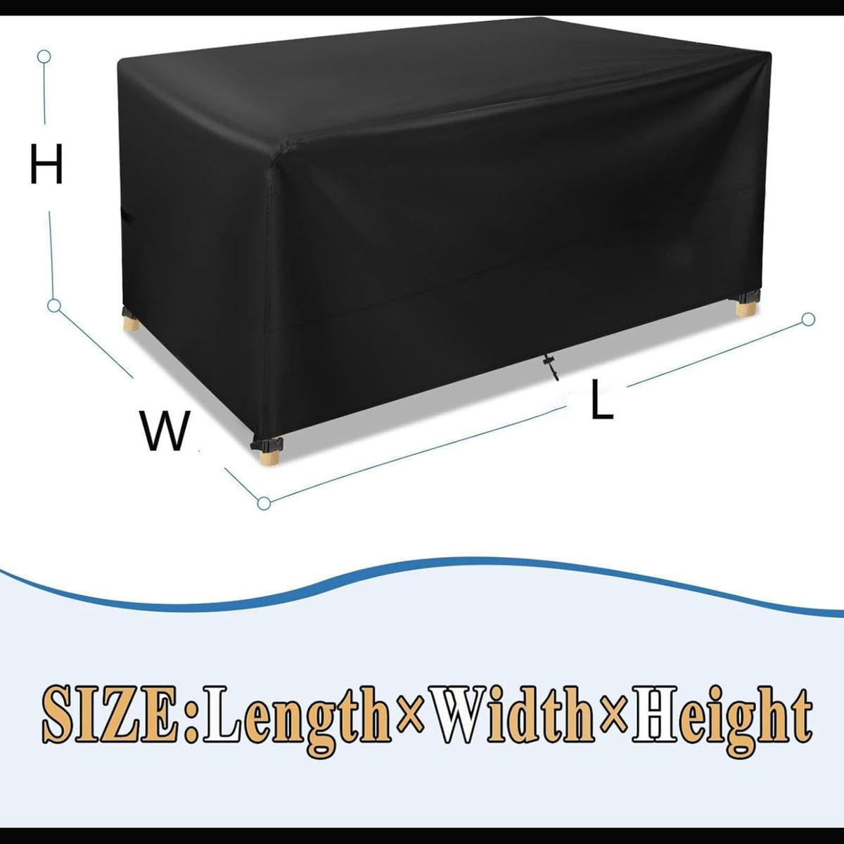 Patio Coffee Table Cover 79L x 51W x 39H inches Covers for Outdoor Furniture Heavy Duty Winter Waterproof Patio Table