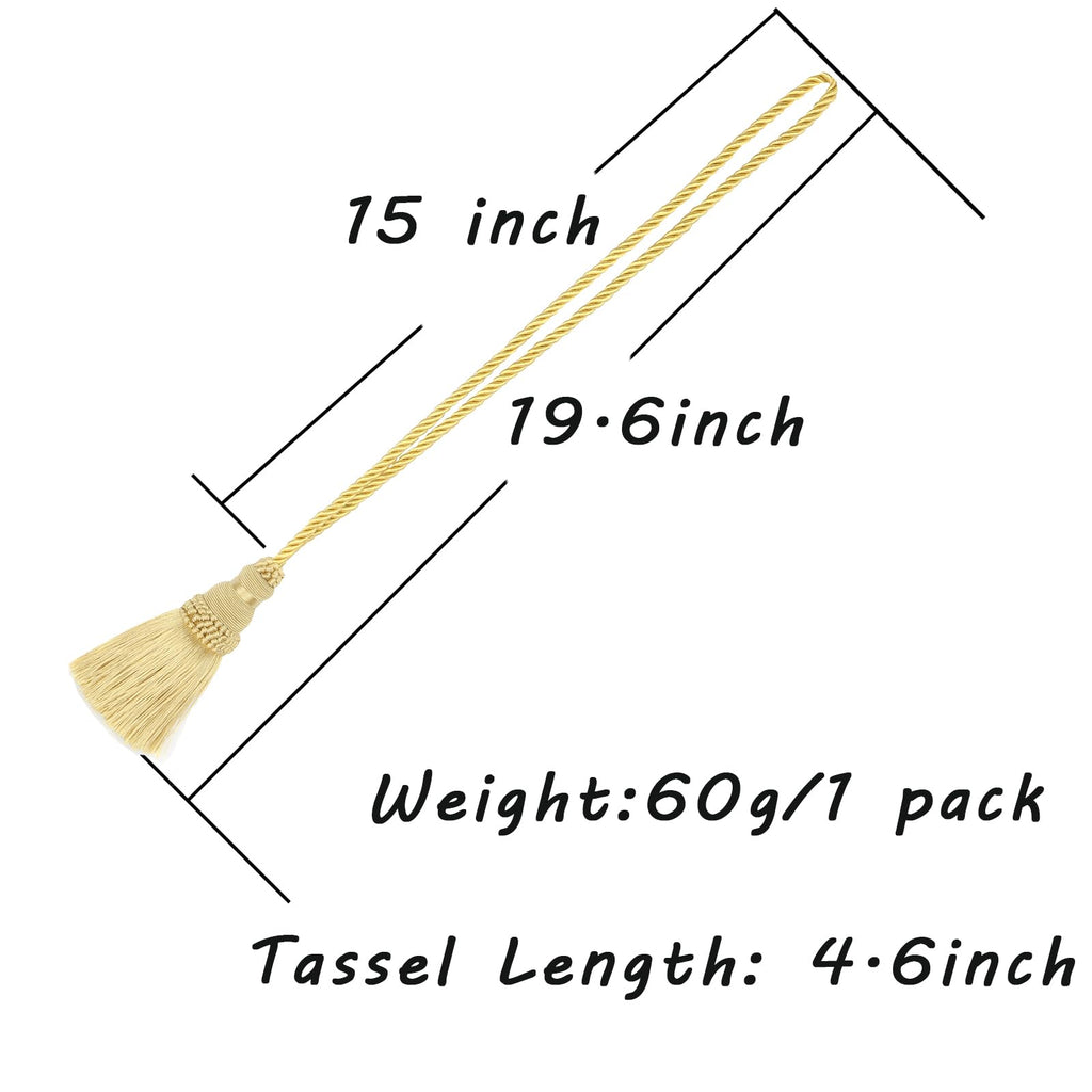 Curtain Tie Backs Rope Tassels for Curtain Holdback - 6 Pack
