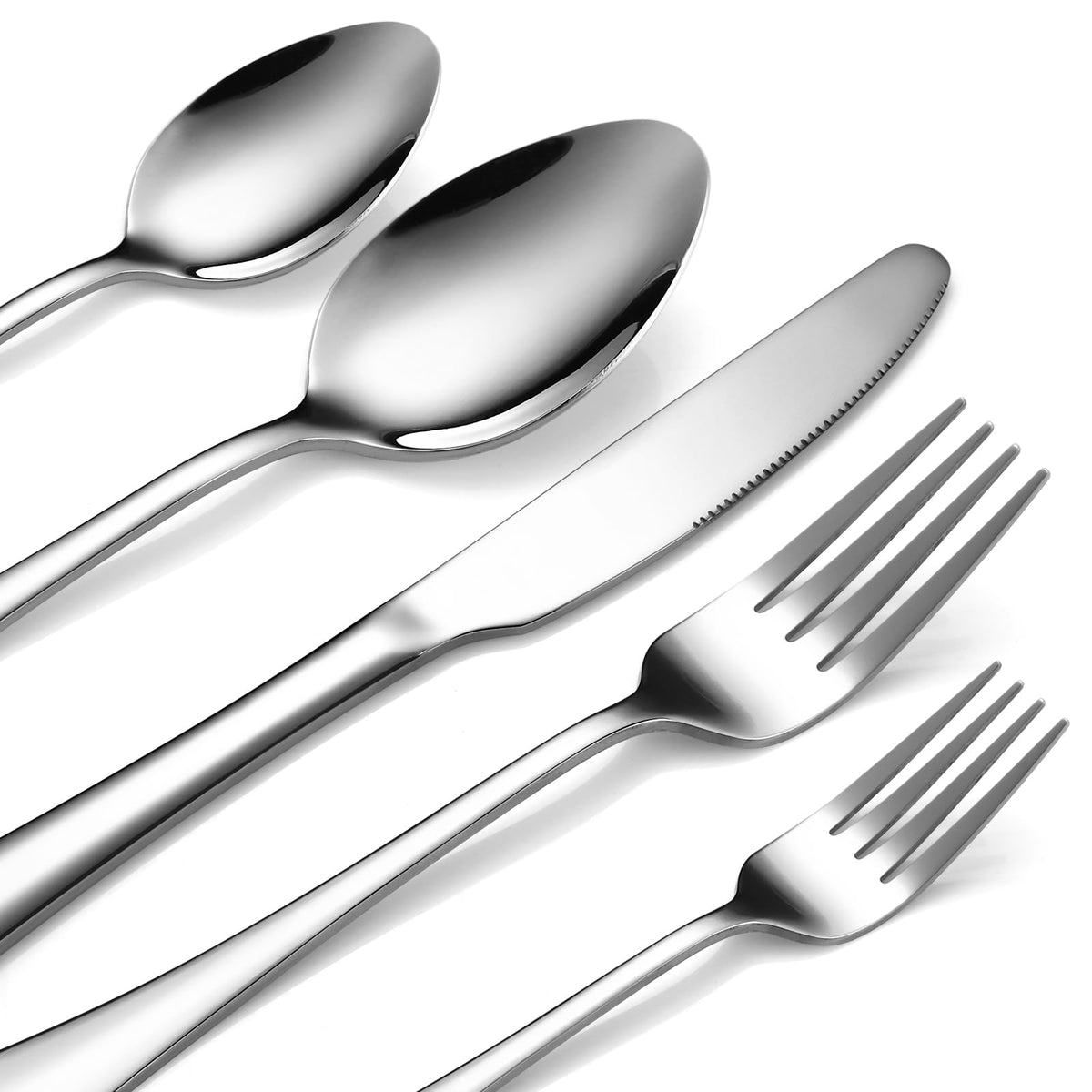 Silverware Set for 8, 40-Pieces Heavy Duty Stainless Steel Flatware Utensils Cutlery Set, Steak Knife/Spoons/Forks