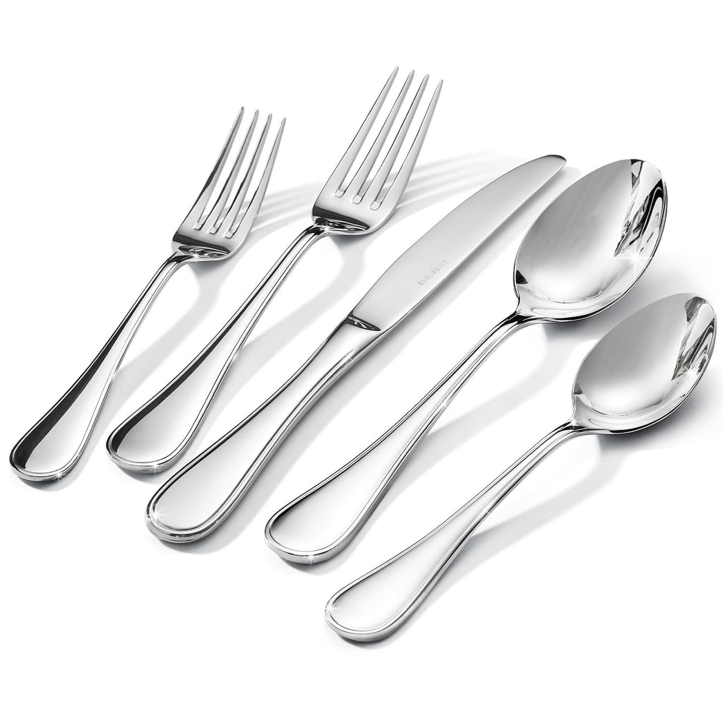 18/10 Stainless Steel Silverware Set for 8, 40 Piece Teardrop Flatware Set