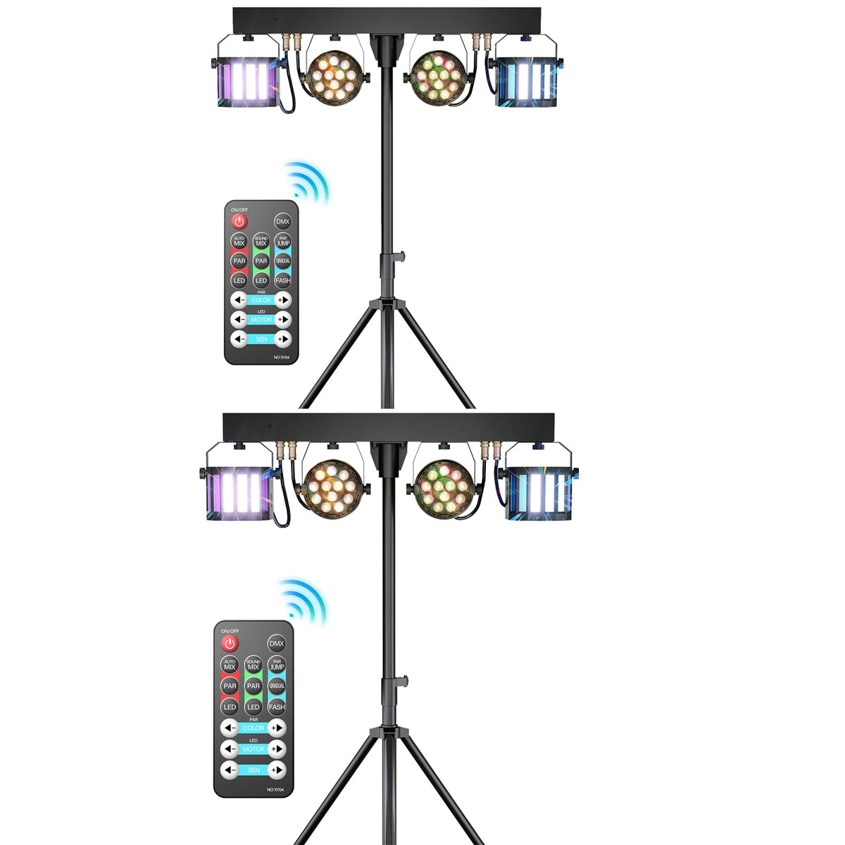 5 in 1 DJ Lights with Stand Combination Party Light Dj Disco Lights Stage Lighting for Parties 3/6/15CH with Sound