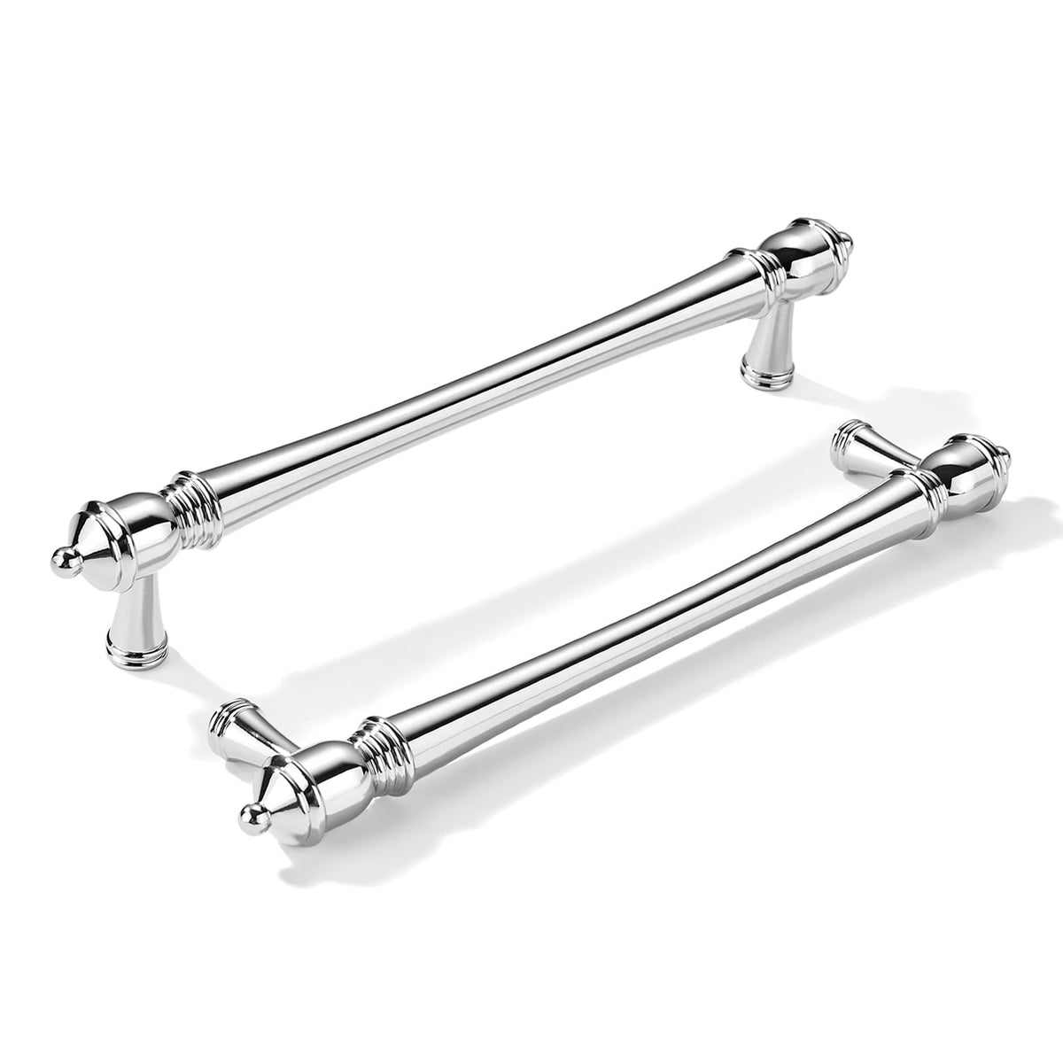 10 Pack 8 inch(203mm) Hole Center Virbant Polished Chrome Cabinet Pulls Heavy-Duty Solid Cabinet Hardware Drawer