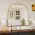 31"x32" Arch Bathroom Wall Mirror, Gold