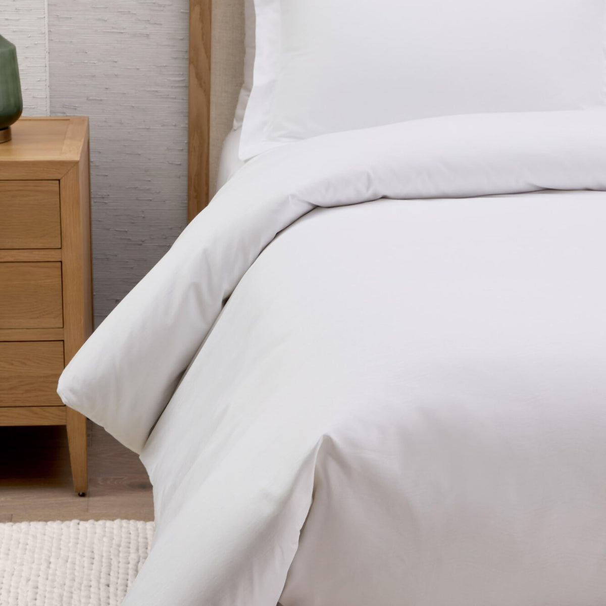 Hotel Signature Duvet Cover - 100% Egyptian Cotton - 280 Thread Count - Jacquard - White - Queen Size