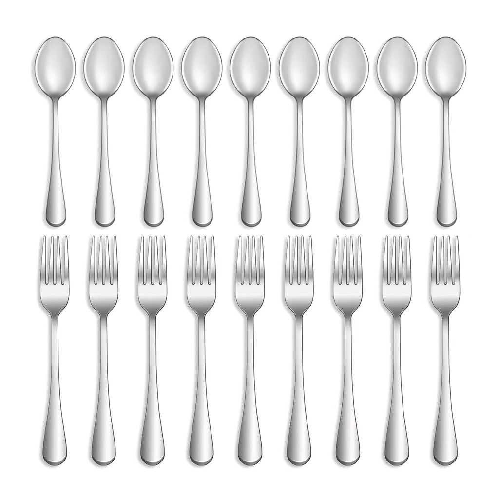 24 Pcs Forks and Spoons Silverware Set, Food Grade Stainless Steel Flatware Cutlery Set and Restaurant, Mirror