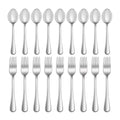 24 Pcs Forks and Spoons Silverware Set, Food Grade Stainless Steel Flatware Cutlery Set and Restaurant, Mirror