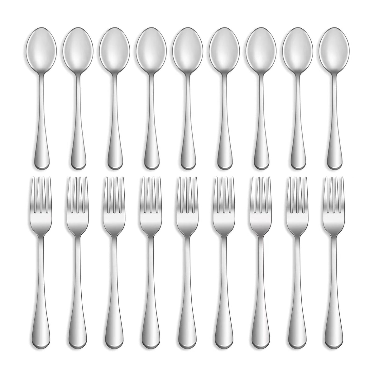 24 Pcs Forks and Spoons Silverware Set, Food Grade Stainless Steel Flatware Cutlery Set and Restaurant, Mirror