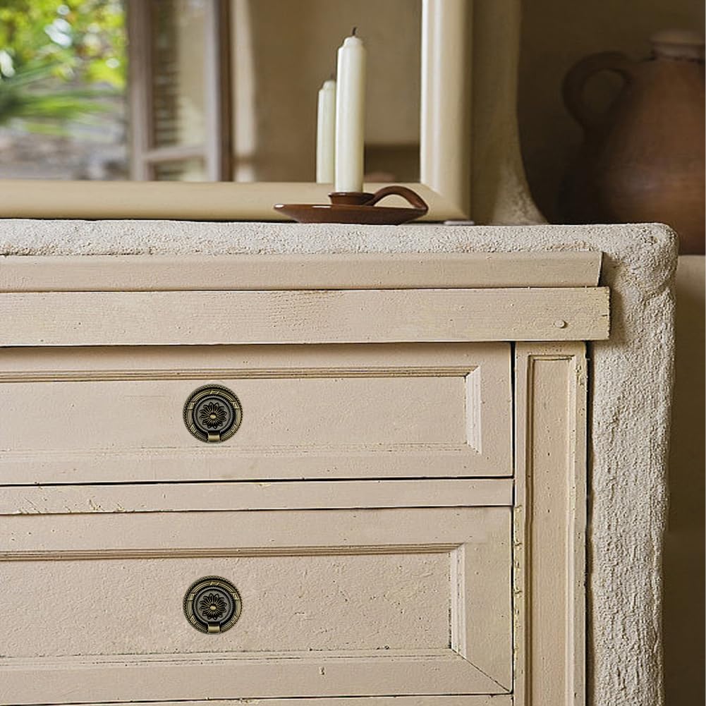 8PCS Vintage Ring Drawer Pulls for Dresser Drawers(2.2")