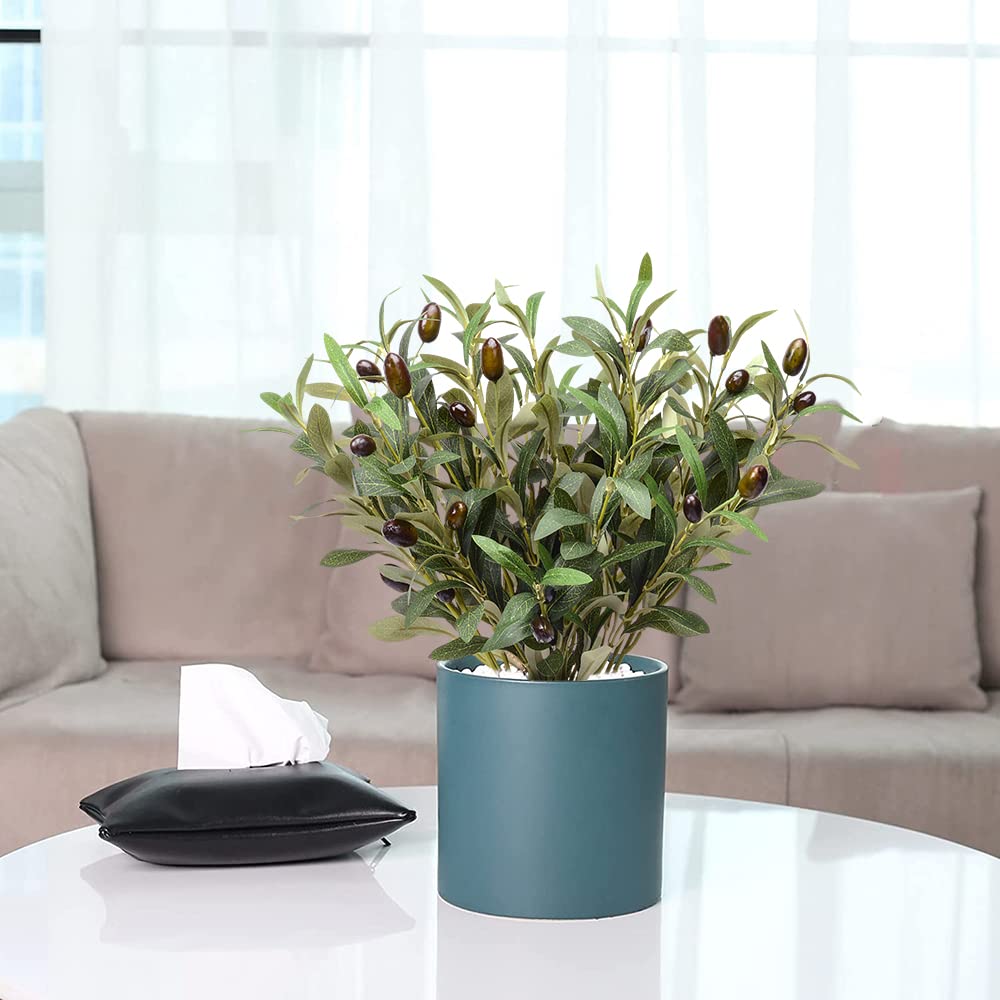 5 Pack Olive Branches Artificial Plants Greenery Stems Olive Leaves Fake Fruits Silk Plants
