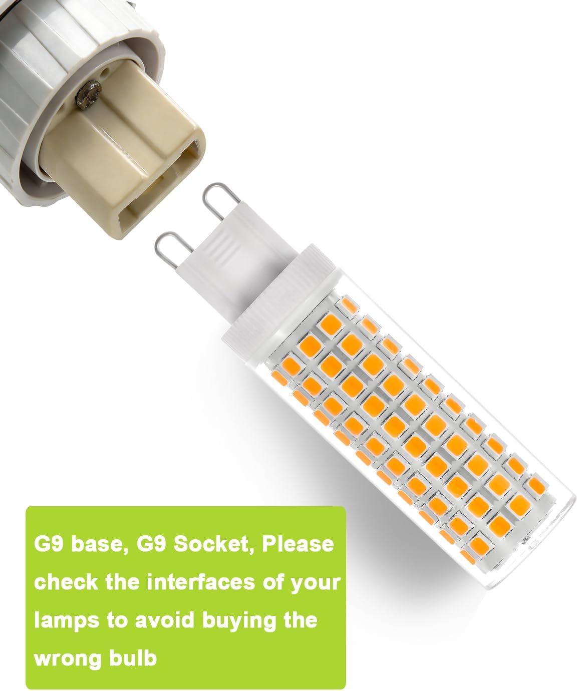 G9 LED Bulb 10W 1250LM Super Bright, 100W Halogen Bulb Equivalent, Flicker-Free AC100V-265V, Soft Warm White