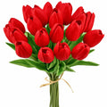 20 Stems Red Artificial Tulip Flowers Centerpieces