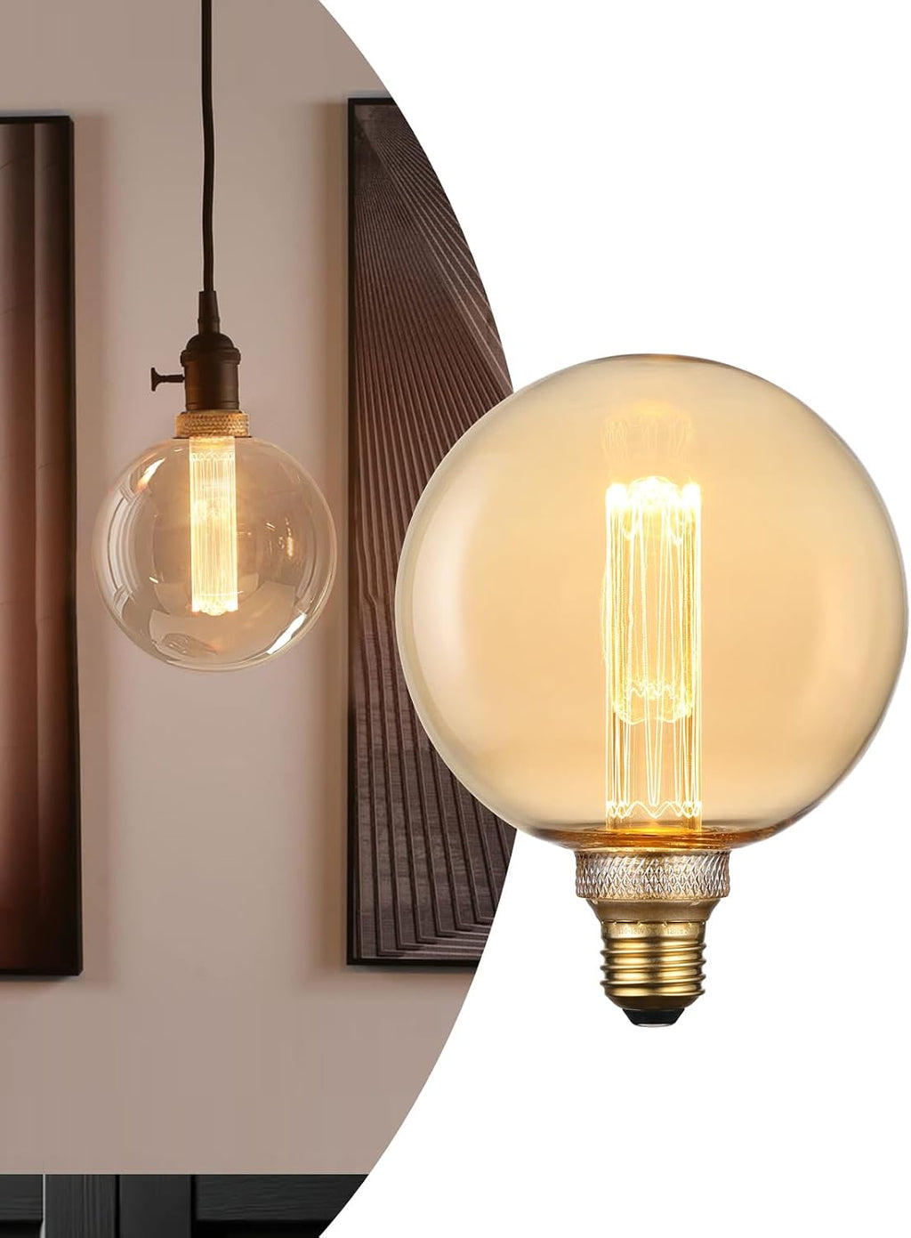 Artist Series G125 LED Globe Decorative Light Bulb, Amber 2000K