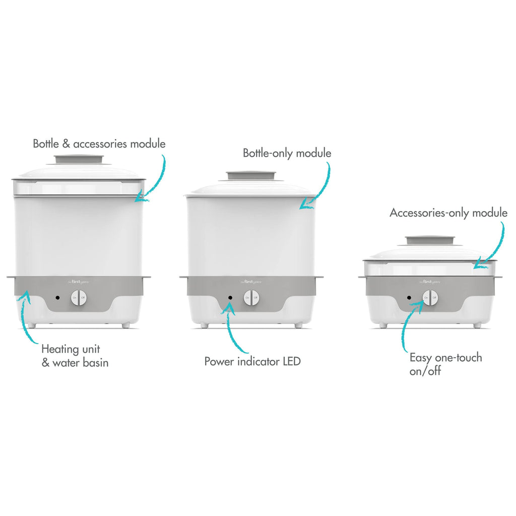Modular Baby Bottle Sterilizer - Countertop Bottle Sterilizer - Sanitizes Baby Bottles, Baby Pacifiers, Breast Pump