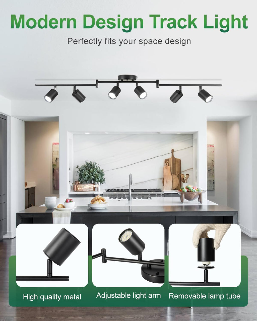 6 Ways Black Track Lighting Fixtures Ceiling Gu10 Bulb Not Included