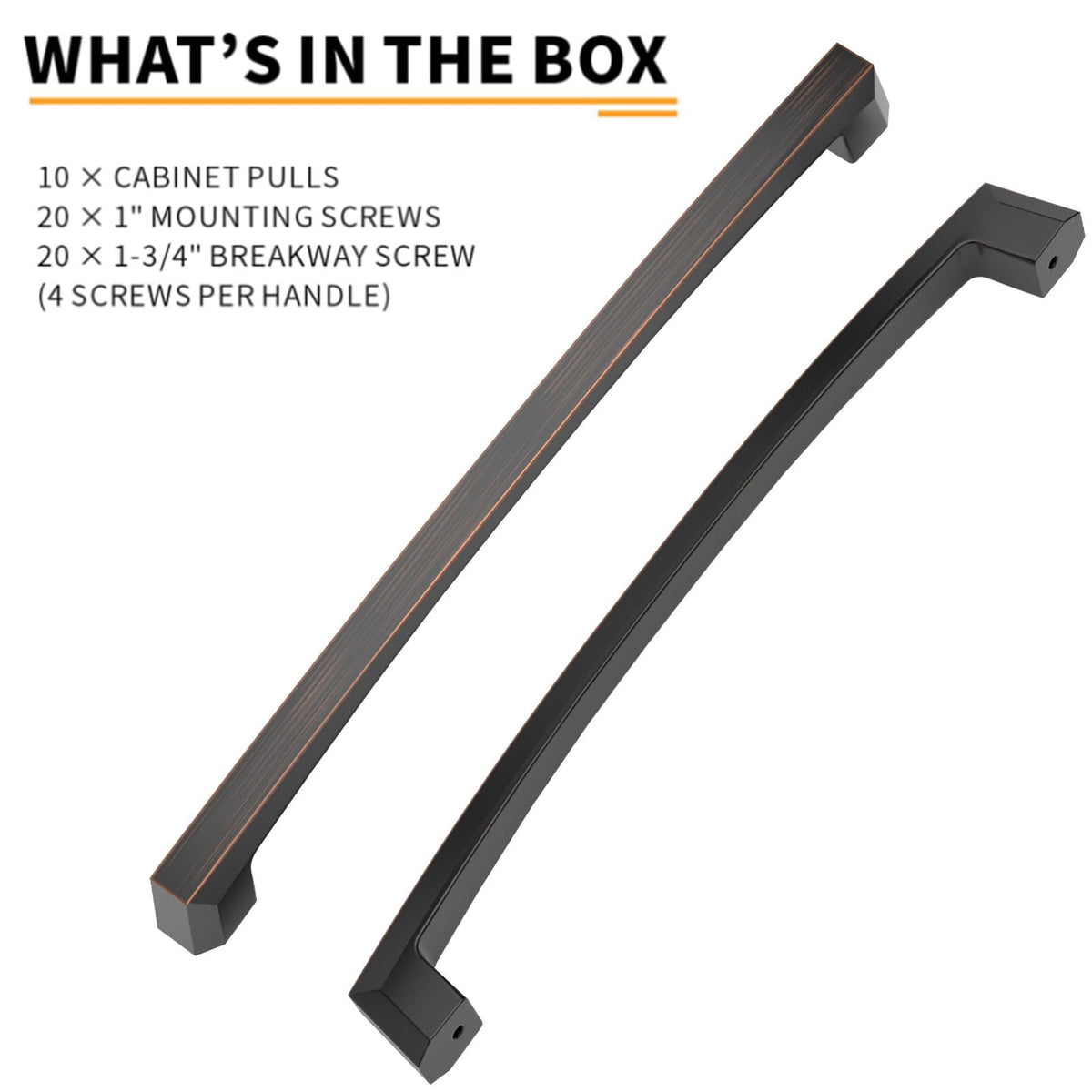 10 Pack Oil Rubbed Bronze Cabinet Pulls - 7 Inch Handles for Dresser & Kitchen Cabinets