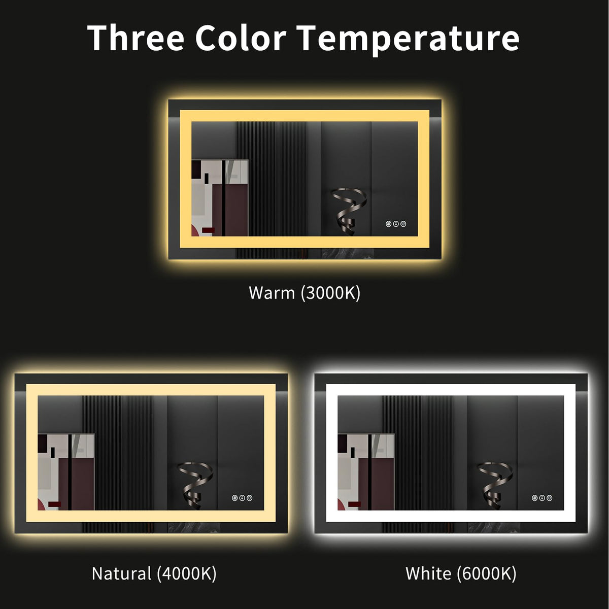 40"X24" LED Bathroom Mirror with Lights, UL Listed
