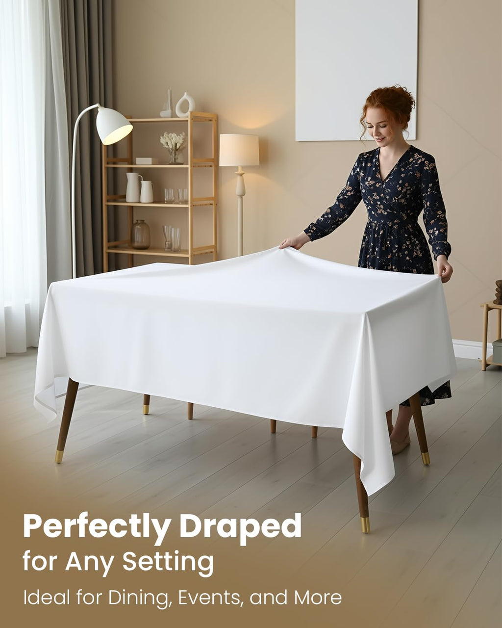 Rectangle Table Cloth 6 Pack [60x102 Inches, White]