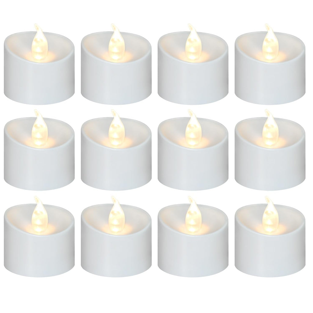 200 Pack Flickering LED Tea Lights, Last 100H+, Warm White Light
