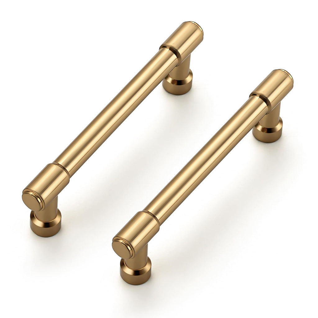 Polished Champagne Bronze Cabinet Handles 3-3/4 Inch 10 Pack