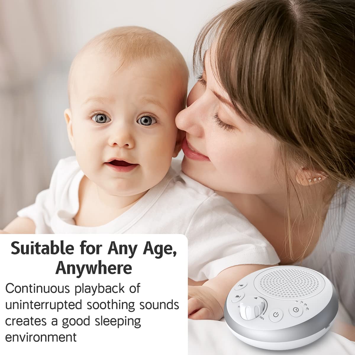 Loud Pink Noise Sound Machine White Brown Noise Sleep Machine Nostop 30 Sounds for Baby Kids Adults Sounds Machine 36-Level