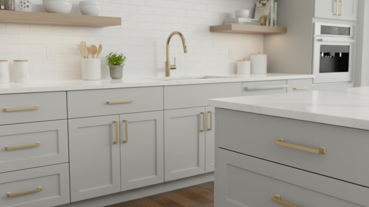 3-3/4" Brushed Gold Cabinet Pulls and Handles 6 Pack, AL3046BG