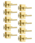 10 Pack Brushed Gold Privacy Interior Door Handles