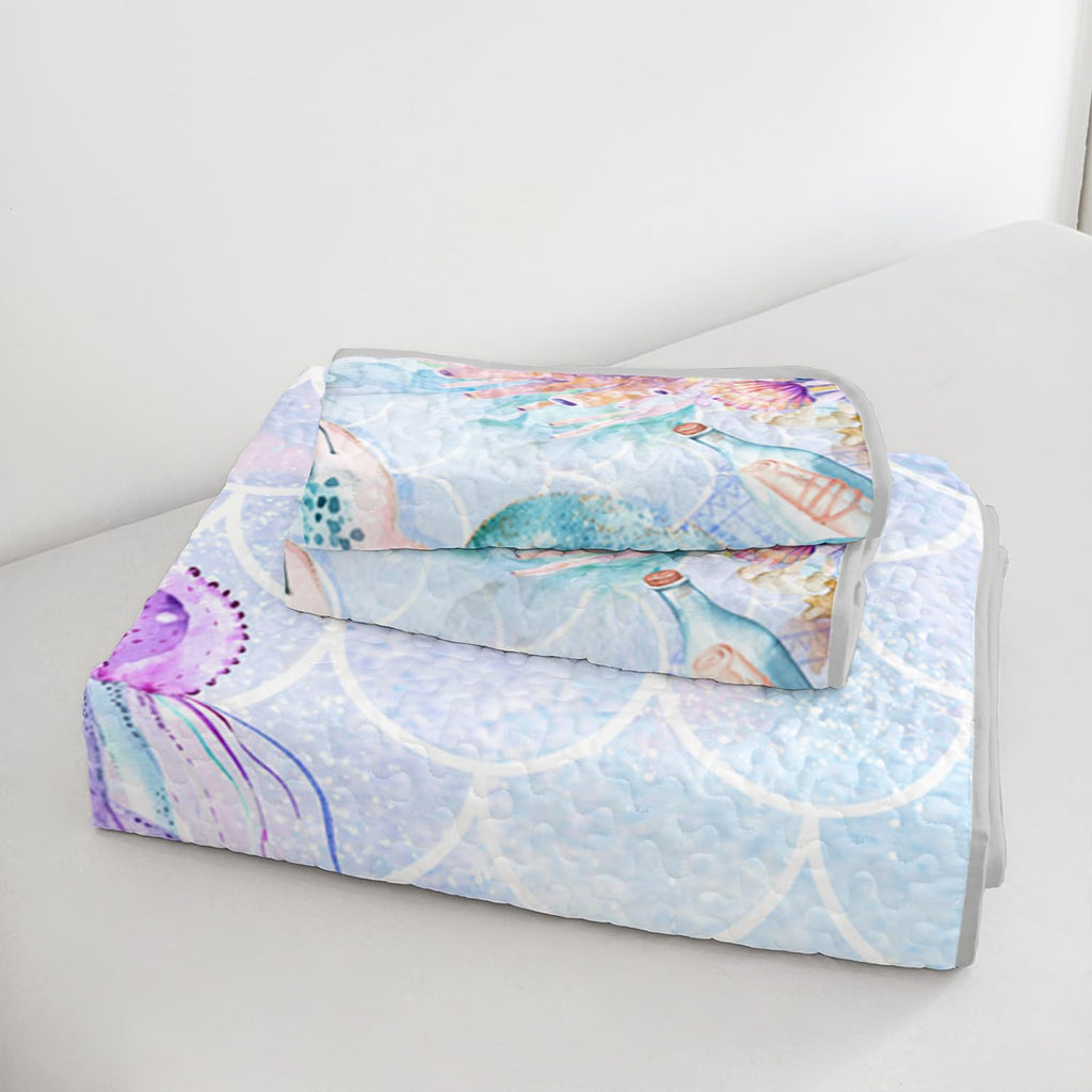 Coastal Bedding, Sea Turtle Quilt Set 2 Pillowcases.