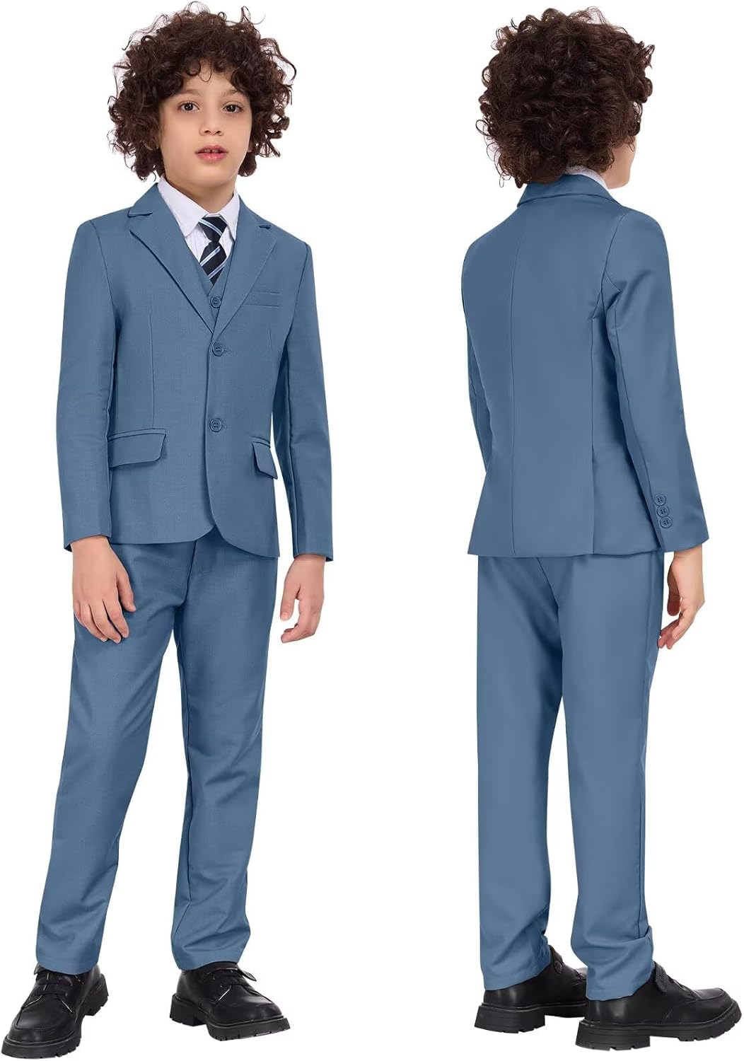 Boys Formal Suit Kids 5 Piece Suit Jacket Pants Set with Shirt Tie