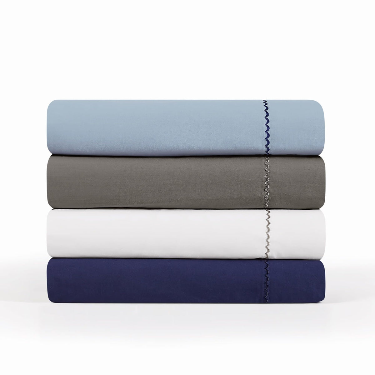 Solid Percale Grey 5 Piece Sheet Set, Solid Color Themed, Embroidered Hem, Oeko-TEX Certified Confidence